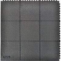 Tapis antifatigue &agrave; imbrication Cushion-Ease, Rugueux, 3' x 3' x 3/4", Noir, Caoutchouc naturel Cantin et fils