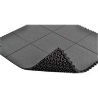 Tapis antifatigue &agrave; imbrication Cushion-Ease, Rugueux, 3' x 3' x 3/4", Noir, Caoutchouc naturel Cantin et fils