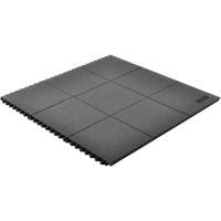 Tapis antifatigue &agrave; imbrication Cushion-Ease, Rugueux, 3' x 3' x 3/4", Noir, Caoutchouc naturel Cantin et fils
