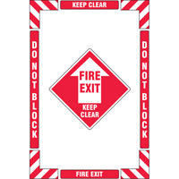 Trousse de marquage du sol ?Fire Exit? (sortie de secours), Adh&eacute;sif, Anglais avec pictogramme Cantin et fils