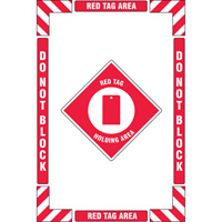 Trousse de marquage du sol ?Red Tag Holding Area? (zone de stockage des &eacute;tiquettes rouges), Adh&eacute;sif, Anglais avec pictogramme Cantin et fils