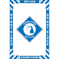 Trousse de marquage du sol ?Cleaning Station? (poste de nettoyage), Adh&eacute;sif, Anglais avec pictogramme Cantin et fils