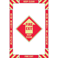 Trousse de marquage du sol ?Fire Exit? (sortie de secours), Adh&eacute;sif, Anglais avec pictogramme Cantin et fils