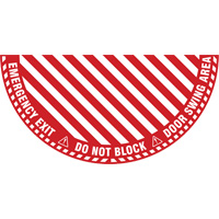 Signalisation au sol ?Emergency Exit? (sortie de secours) pour porte battante en demi-cercle, Adh&eacute;sif, Anglais avec pictogramme Cantin et fils