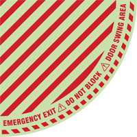 Signalisation au sol ?Emergency Exit? (sortie de secours) pour porte battante en quart de cercle, Adh&eacute;sif, Anglais avec pictogramme Cantin et fils
