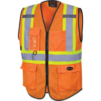 6958 Gilet de s&eacute;curit&eacute; &agrave; fermeture &eacute;clair avant, Orange haute visibilit&eacute;, Petit, Polyester Cantin et fils