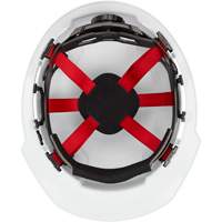Casque de s&eacute;curit&eacute; &agrave; bordure avant, R&eacute;pond aux normes CSA type 1, Suspension Rochet, Ventil&eacute; Cantin et fils