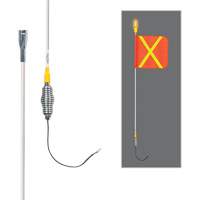 Safety Whip&reg; All-Weather Super-Duty Warning Whips with Constant LED Light, Spring Mount, 3' High, Orange with Reflective Cantin et fils