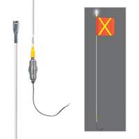 Safety Whip&reg; All-Weather Super-Duty Warning Whips with Constant LED Light, Spring Mount, 5' High, Orange with Reflective Cantin et fils