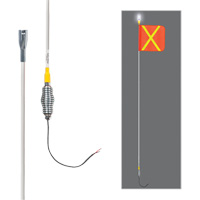 Safety Whip&reg; All-Weather Super-Duty Warning Whips with Constant LED Light, Spring Mount, 10' High, Orange with Reflective Cantin et fils