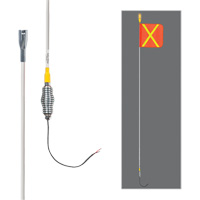 Safety Whip&reg; All-Weather Super-Duty Warning Whips with Constant LED Light, Spring Mount, 12' High, Orange with Reflective Cantin et fils