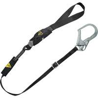 Longe utilitaire &agrave; amortisseur d'&eacute;nergie V-Series, 6', Point d'ancrage &agrave; Crochet d'armature, Crochet mousqueton aux jambes, Nylon Cantin et fils