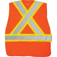 Veste d'arpenteur haute visibilit&eacute; conforme &agrave; la CSA, Orange haute visibilit&eacute;, Moyen, Polyester Cantin et fils