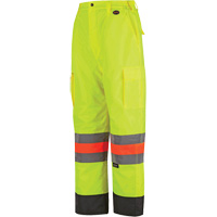 6041 Quebec Winter Traffic Control Pants, Polyester, X-Small, High Visibility Lime-Yellow Cantin et fils