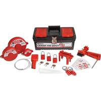 Lockout Tagout Kit with Aluminum Safety Padlocks in Toolbox, Valve Kit, 32 Components Cantin et fils