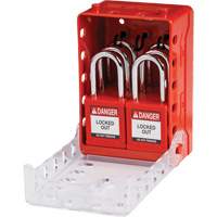Boîte de cadenassage de groupe ultra compacte avec cadenas de s&eacute;curit&eacute; en nylon, Rouge Cantin et fils