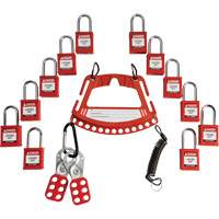 Lock & Tag Carrier with Keyed Different Nylon Safety Lockout Padlocks Cantin et fils