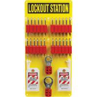 Lockout Board with Keyed Different Nylon Safety Lockout Padlocks, Plastic Padlocks, 24 Padlock Capacity, Padlocks Included Cantin et fils