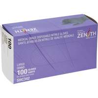 Gants jetables de calibre m&eacute;dical, Grand, Nitrile, 6 mils, Sans poudre, Noir, Classe 2 Cantin et fils