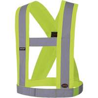 5492 4" Wide Adjustable Safety Sash, Meets/Exceeds CSA Z96 Class 2 - Level 2, High Visibility Lime-Yellow, Silver Reflective Colour, One Size Cantin et fils
