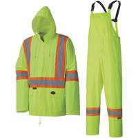 5599 Lightweight Waterproof Rain Suit, Polyester/PVC, X-Small, High Visibility Lime-Yellow Cantin et fils