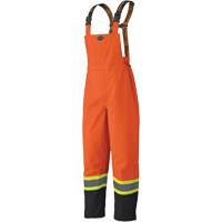 5404 300D Trilobal Ripstop Waterproof Bib Pants, Polyester, Small, Black/High Visibility Orange Cantin et fils