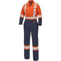 5514WBB Combinaisons de s&eacute;curit&eacute; pour femmes 2 tons, T-petit, Orange haute visibilit&eacute;/Bleu marin Cantin et fils