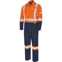 7702BB Combinaison de s&eacute;curit&eacute; FR-Tech 2 tons, Taille 36, Bleu marin/Orange, 10 cal/cm² Cantin et fils