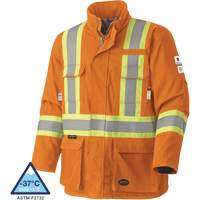 5533 Flame-Resistant Safety Parka, Small, High Visibility Orange, 58 cal/cm² Cantin et fils
