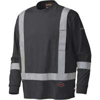 340SFA Flame-Resistant Long-Sleeved Safety Shirt, Small, Black Cantin et fils