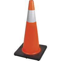 183N C&ocirc;ne de s&eacute;curit&eacute; flexible de premi&egrave;re qualit&eacute;, 28", Orange, Bande(s) r&eacute;fl&eacute;chissante(s) 4" Cantin et fils