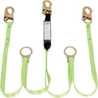 SA-54055-6 Shock Absorbing Lanyard, 6', Snap Hook Center, Snap Hook Leg Ends, Polyester Cantin et fils