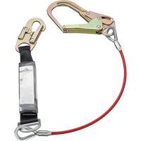 SA-5502-4 Shock Absorbing Lanyard, 4', Rebar Hook Center, Snap Hook Leg Ends, Polyester Cantin et fils