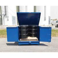Palette de d&eacute;versement en acier avec couvercle rigide S-4 Ultra, 61" lo x 54,4" la x 52" h, Capacit&eacute; de charge 4700 lb Cantin et fils