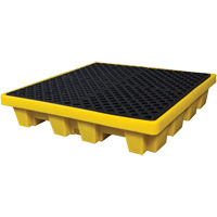 Ultra-Spill Pallet emboitable, 4 barils, Capacit&eacute; de d&eacute;versement 66 gal. US, 51" x 51" x 10" Cantin et fils