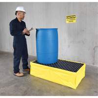 Ultra-Spill Pallet flexible, 2 barils, Capacit&eacute; de d&eacute;versement 66 gal. US, 48" x 24" x 14" Cantin et fils