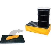 Ultra-Spill Pallet flexible, 2 barils, Capacit&eacute; de d&eacute;versement 66 gal. US, 48" x 24" x 14" Cantin et fils