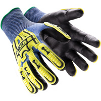 Gants r&eacute;sistants aux chocs Helix 3016, 7/Petit, Paume en PEHP, Poignet &eacute;lastique/Poignet en tricot Cantin et fils