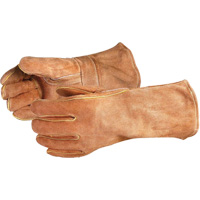 Gants de soudage bruns de luxe Endura 505BS, Cuir de vache refendu, Taille Grand Cantin et fils