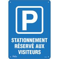 Enseigne  Stationnement r&eacute;serv&eacute; aux visiteurs , 10" x 14", Plastique, Français avec pictogramme Cantin et fils