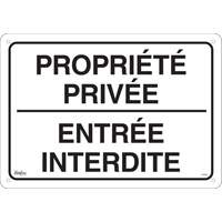 Enseigne  Propri&eacute;t&eacute; priv&eacute;e , 14" x 20", Aluminium, Français Cantin et fils