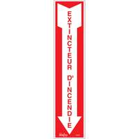 Enseigne  Extincteur d'incendie , 4" x 18", Vinyle, Français avec pictogramme Cantin et fils