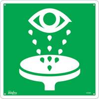 Enseigne de s&eacute;curit&eacute; conforme &agrave; la CSA - Eye Wash, 12" x 12", Aluminium, Pictogramme Cantin et fils