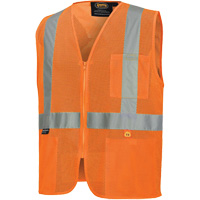 6943 Flame-Resistant Mesh Safety Vest, High Visibility Orange, Small, Polyester Cantin et fils