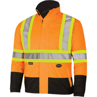 5770 Manteau de s&eacute;curit&eacute; imperm&eacute;able r&eacute;versible, Polyester/Polyur&eacute;thane, Orange haute visibilit&eacute;, Petit Cantin et fils