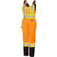 5040BBW Women's High-Visibility Waterproof Safety Overalls, Polyester, X-Small, Black/High Visibility Orange Cantin et fils