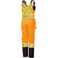 5040BBW Women's High-Visibility Waterproof Safety Overalls, Polyester, X-Small, Black/High Visibility Orange Cantin et fils