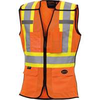 486 Women's High-Visibility Safety Tear-Away Vest, High Visibility Orange, X-Small, Polyester Cantin et fils