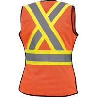 486 Women's High-Visibility Safety Tear-Away Vest, High Visibility Orange, X-Small, Polyester Cantin et fils