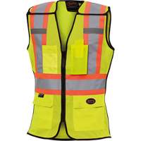 489 Veste de s&eacute;curit&eacute; d&eacute;tachable haute visibilit&eacute;, Jaune lime haute visibilit&eacute;, T-petit, Polyester Cantin et fils